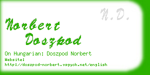 norbert doszpod business card